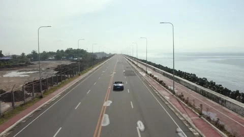 Car driving in empty road Video stock 250970507