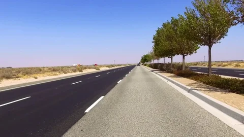 Car Driving on Freeway Drone shot Stock Footage 84440434