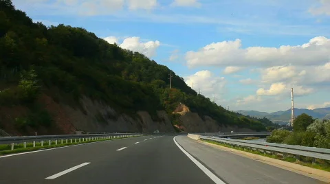 Car driving on highway  Stock Footage 860964