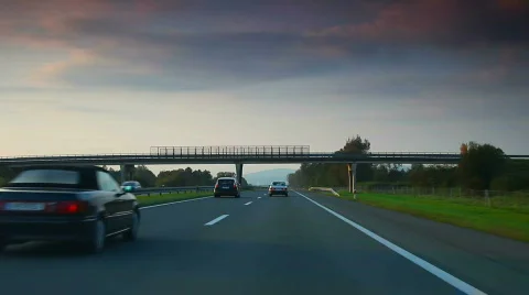 Car driving on highway Видео 877365