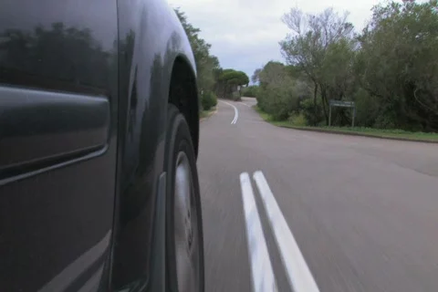Car Driving Low angle NTSC Stock Footage 393056