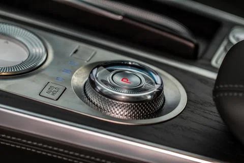 Car driving mode switch. Drive mode selector button. Stock Photos