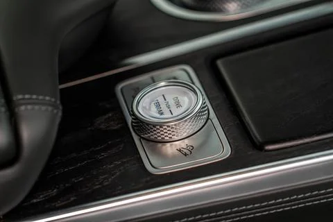 Car driving mode switch. Drive mode selector button. Stock Photos