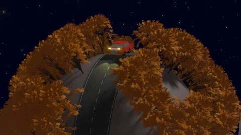 Car Driving Motion Background Low Poly Night Sky Loop Background Video stock 165933153