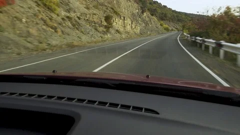 The car is driving on the mountain Video stock 81523214