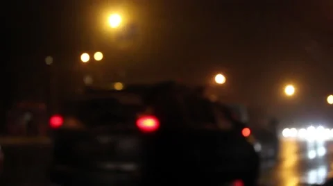 Car Driving Night Stock Footage 44805795