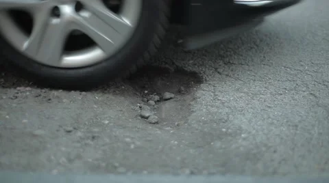 Car Driving Pothole Stock Footage 47826870