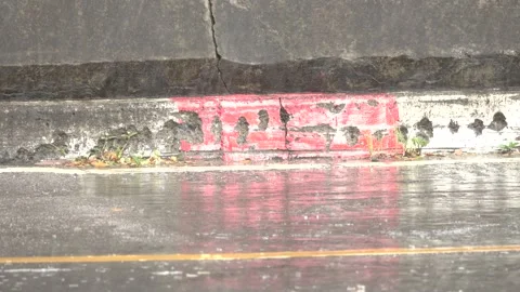 A car is driving in the rain and the front tire is spinning Stock Footage 295177044