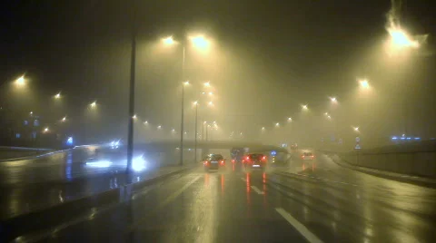 Car driving by rain  Stock Footage 627093