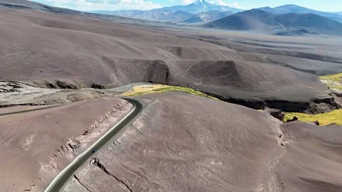 Car driving on road in Chile Stock Footage 327453640