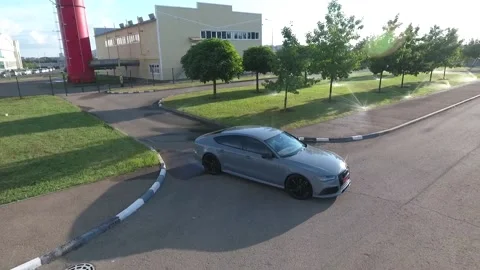 The car is driving on the road Stock-Footage 171078430