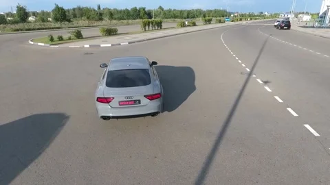 The car is driving on the road Stock-Footage 171090941