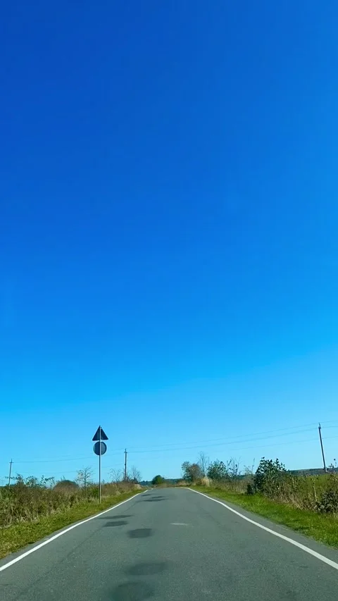 Car driving on the road with the forest and beautiful landscape around the Stock Footage 163338733