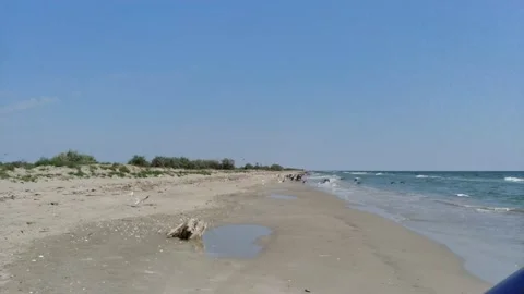 Car Driving On Sandy Beach Stock Footage 138595131