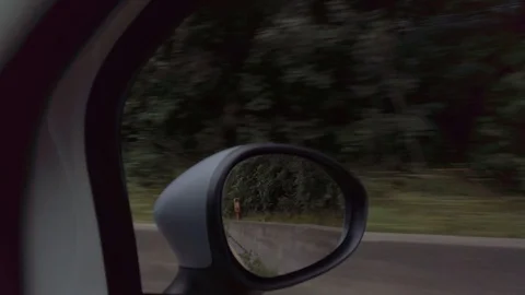 CAR DRIVING SIDE MIRROR VIEW Video stock 112303380