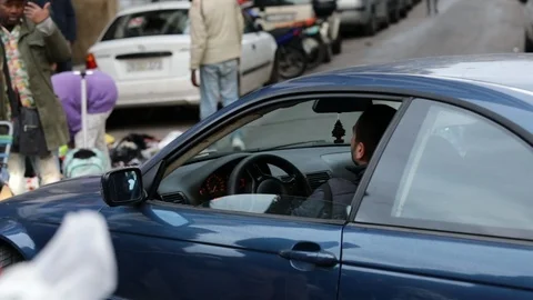 Car driving by in slow motion Stock Footage 115605279