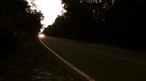 Car driving slow through woods Video stock 45227670