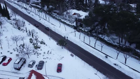 Car driving in the snow. Stock Footage 158547671