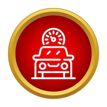 Car driving speed dashboard speedometer icon concept Stock Illustration