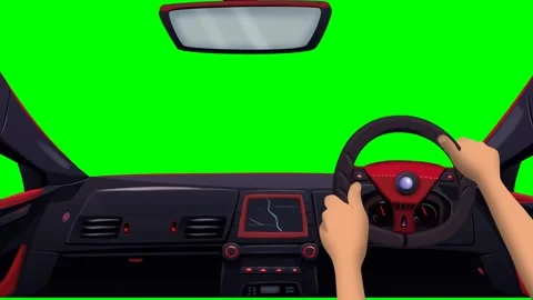 Car driving on street with camera directing on green screen. Stock Footage 295535633