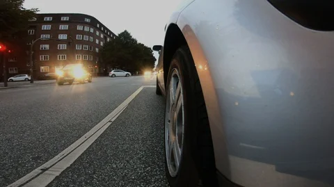 Car driving the street Video stock 129149495