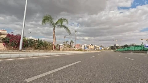 Car Driving Through Active Streets New Cairo Showing Buildings Traffic Vehicles Stock Footage 330027713