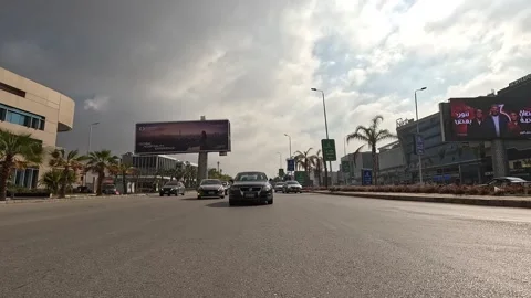 Car Driving Through Calm Streets New Cairo Showing Buildings Traffic Vehicles Stock Footage 330113850