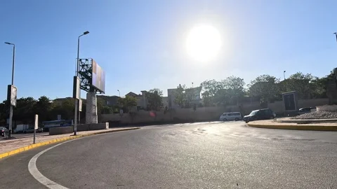 Car Driving Through Clean Roads New Cairo Showing Buildings Traffic Vehicles Vidéo 329714415