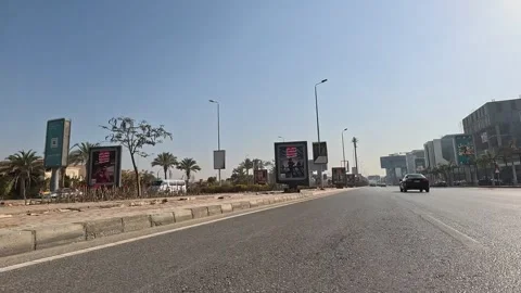 Car Driving Through Contemporary Roads New Cairo Showing Buildings Traffic Stock Footage 329801331