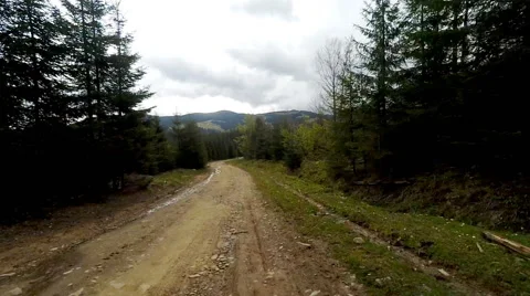 Car driving through the countryside in the mountains. Stock Footage 68337575