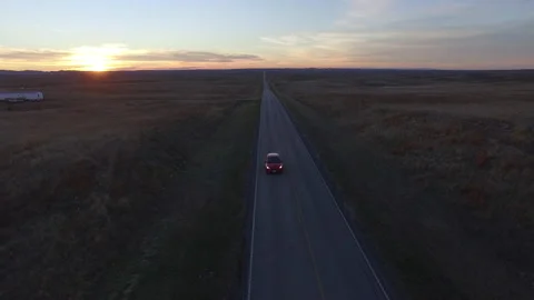 Car Driving Through Empty Highway From Front 4k Stock Footage 145562510