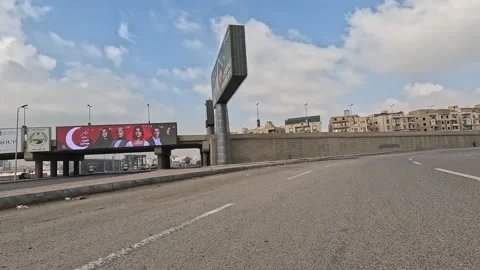 Car Driving Through Expanding Modern Roads New Cairo Showing Buildings Traffic Video stock 330103592