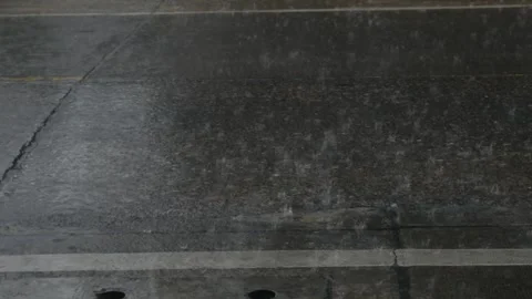 Car Driving Through Heavy Rain on Wet Road 库存影片 340186460