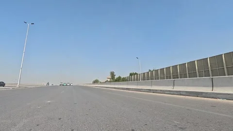 Car Driving Through Modern District Streets New Cairo Showing Buildings Traffic Stock Footage 329813208