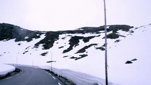 Car driving through mountain area in Norway Stock Footage 230167748