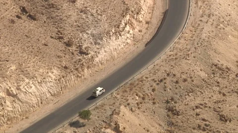 Car driving through mountain close Stock Footage 58518165