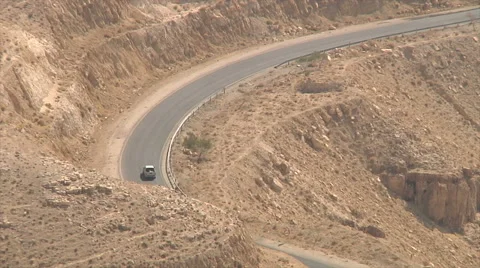 Car driving through mountain close 스톡 동영상 58518174