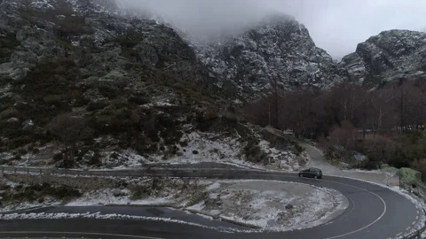 Car driving through a mountain Stock Footage 72757838