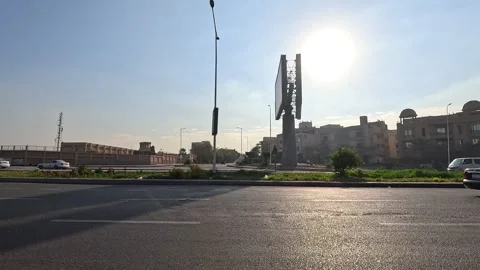 Car Driving Through Organized District Roads New Cairo Showing Buildings Traffic Stock Footage 329860199