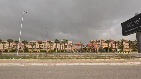 Car Driving Through Peaceful Roads New Cairo Showing Buildings Traffic Vehicles Stock Footage 330094732