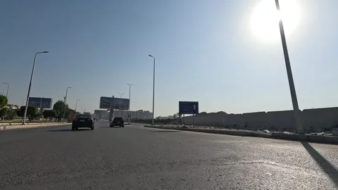 Car Driving Through Residential Streets New Cairo Showing Buildings Traffic Stock Footage 329809796