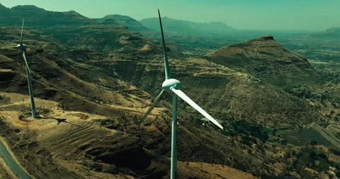Car Driving Through Scenic Windmill Landscape Stock Footage 304106086