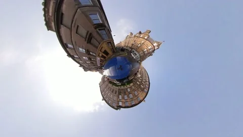 Car driving on tiny planet Edinburgh clip 3 of 21 Stock Footage 137277008