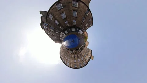 Car driving on tiny planet Edinburgh clip 4 of 21 Stock Footage 137277011