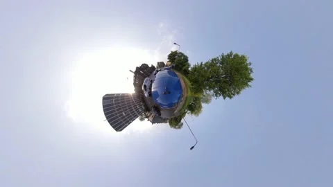 Car driving on tiny planet Edinburgh clip 5 of 21 Stock Footage 137277015