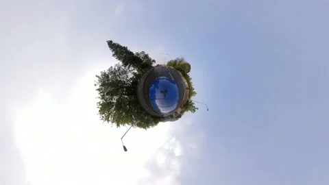 Car driving on tiny planet Edinburgh clip 1 of 21 Stock Footage 137277214