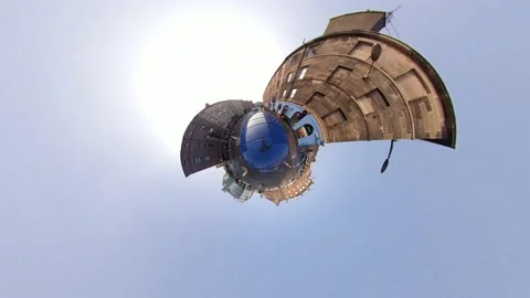 Car driving on tiny planet Edinburgh clip 9 of 21 Stock Footage 137277450