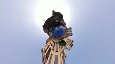 Car driving on tiny planet Edinburgh clip 11 of 21 Stock Footage 137277458