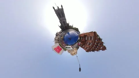 Car driving on tiny planet Edinburgh clip 12 of 21 Stock Footage 137277526