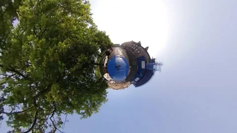 Car driving on tiny planet Edinburgh clip 14 of 21 Stock Footage 137277643